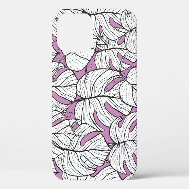 Funda De Case-Mate Para iPhone Patrón de repetición de planta de monstera tropica (Reverso )