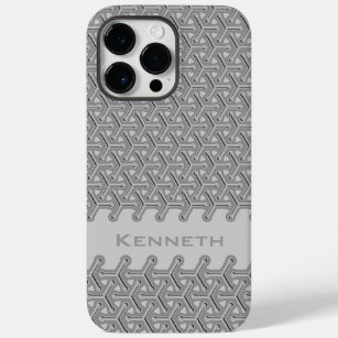 Funda Para iPhone 14 Pro Max De Case-Mate Patrón de repetición industrial gris de acero cúbi