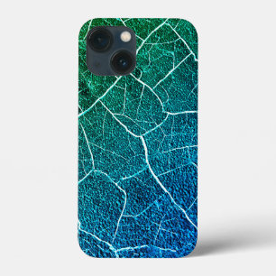 Funda Para iPhone 13 Mini Patrón de resumen de naturaleza azul/verde