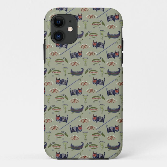 Funda De Case-Mate Para iPhone Patrón de resumen de símbolos históricos (Reverso)