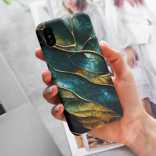 Funda Para iPhone 15 Pro Max Patrón de resumen de vidrio colorido de los Purpur