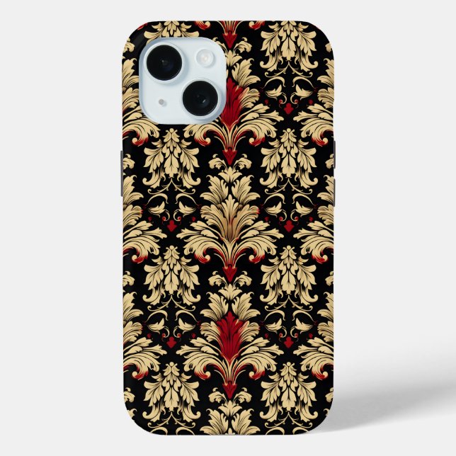 Funda De Case-Mate Para iPhone Patrón de resumen dorado rojo (Reverso )