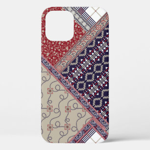 Funda Para iPhone 12 Patrón de retoños sin foco en el mosaico marino, a