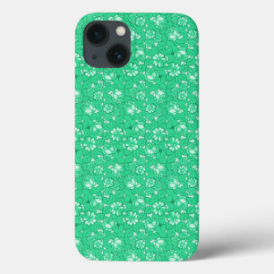 Funda Para iPhone 13 Patrón de rosa verde