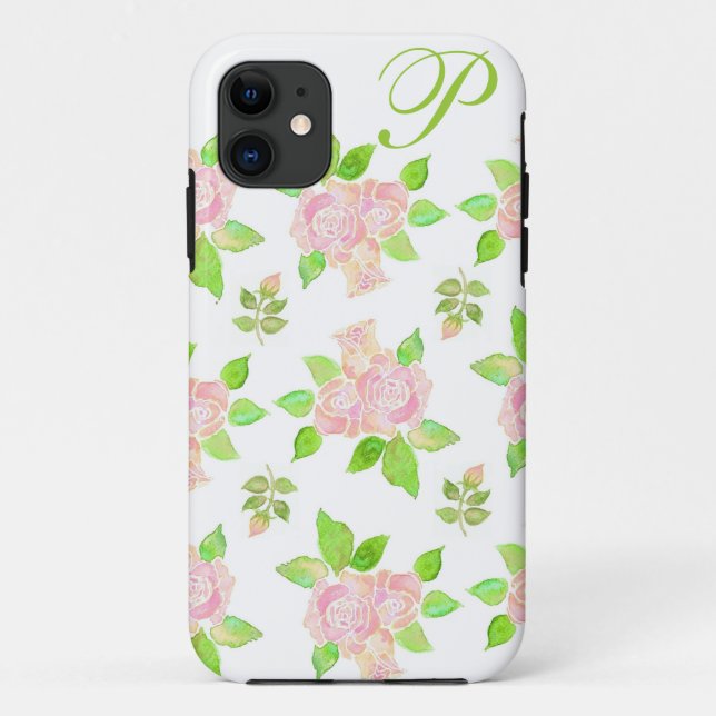 Funda De Case-Mate Para iPhone Patrón de Rosas de Albertina rosado en blanco (Reverso)