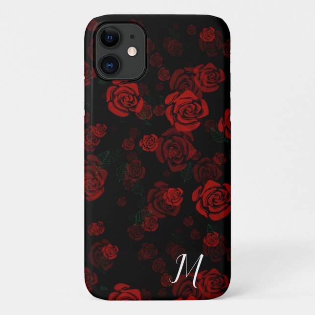 Funda De Case-Mate Para iPhone Patrón de rosas elegantes (Reverso)