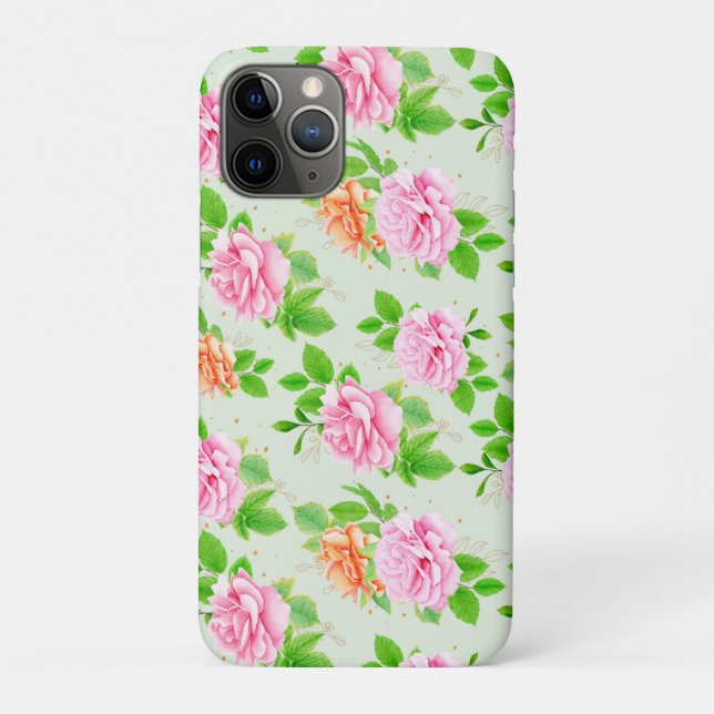 Funda De Case-Mate Para iPhone Patrón de rosas rosadas florales-2367 (Reverso)