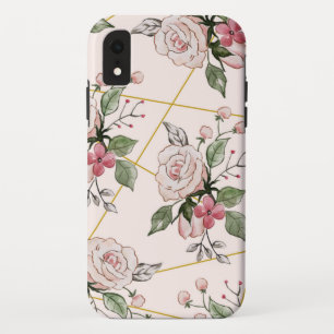 Funda Para iPhone XR Patrón de rosas rosados