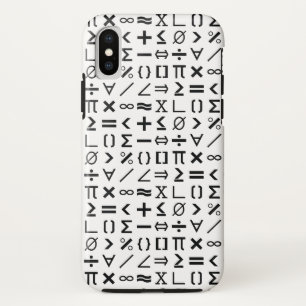 Funda Para iPhone X Patrón de Rótulos y símbolos de matemáticas en bla
