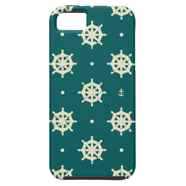 Funda De Case-Mate Para iPhone Patrón de rueda de buque de época (Atrás)