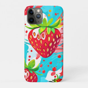 Funda Para iPhone 11 Pro Patrón de Salpicadura de Fresa