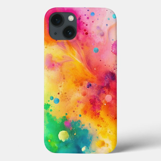 Funda De Case-Mate Para iPhone Patrón de salpicaduras de acuarela abstracta vibra (Reverso)