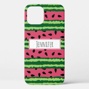 Funda Para iPhone 12 Patrón de sandía cúpula rosa y verde