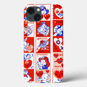 Funda Para iPhone 13 Patrón de sello vintage de San Valentín de los año