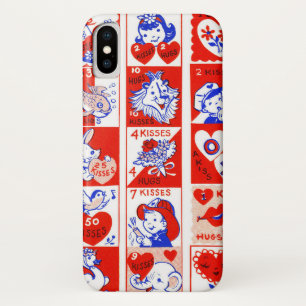 Funda Para iPhone X Patrón de sello vintage de San Valentín de los año