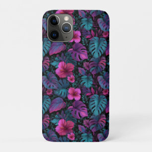 Funda Para iPhone 11 Pro Patrón de "Selva Salvaje" sin foco con Neon Hibisc