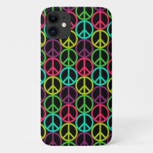 Patrón de señas hippie de paz de los años 70