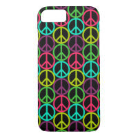 Patrón de señas hippie de paz de los años 70