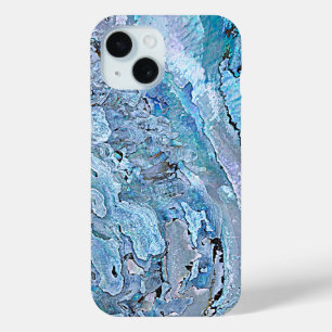 Funda Para iPhone 15 Patrón de shell Abalone de Moda malva azul