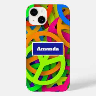 Funda Para iPhone 14 De Case-Mate Patrón de signos de paz Groovy Sixties Vibe