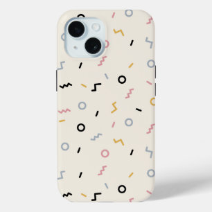 Funda Para iPhone 15 Patrón de silenciamiento retro