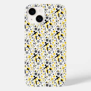 Funda Para iPhone 14 De Case-Mate Patrón de silueta de fútbol amarillo negro lindo