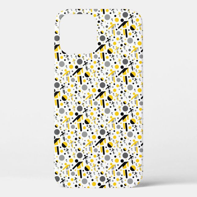 Funda De Case-Mate Para iPhone Patrón de silueta de fútbol amarillo negro lindo (Reverso )