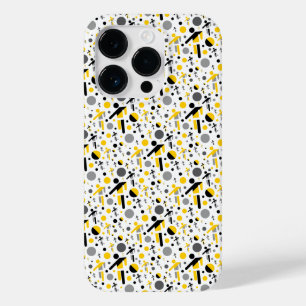 Funda Para iPhone 14 Pro De Case-Mate Patrón de silueta de fútbol amarillo negro lindo