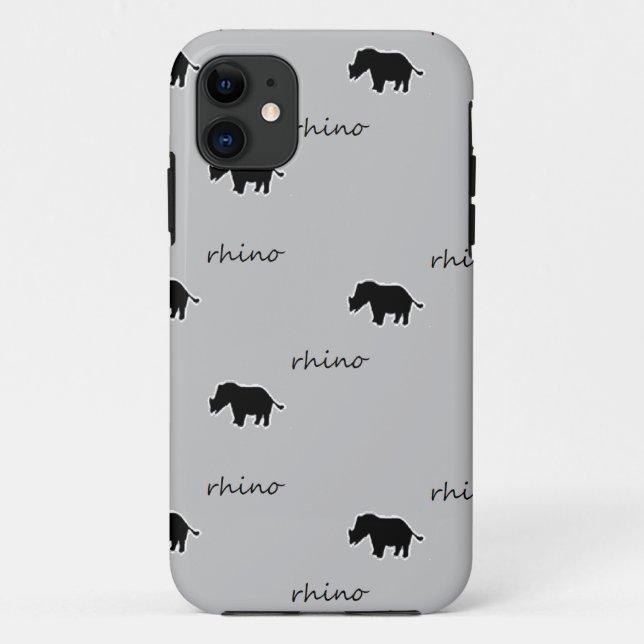 Funda De Case-Mate Para iPhone Patrón de silueta rino (Reverso)