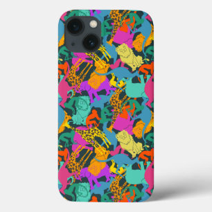 Funda Para iPhone 13 Patrón de siluetas animales