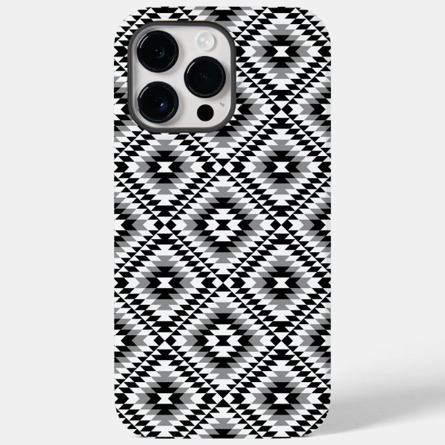 Funda De Case-Mate Para iPhone Patrón de símbolo azteca estilo BW+Gray (Reverso )