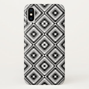 Funda Para iPhone X Patrón de símbolo azteca estilo BW+Gray