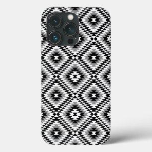 Funda Para iPhone 13 Pro Patrón de símbolo azteca estilo BW+Gray