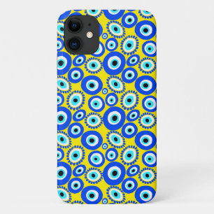 Funda Para iPhone 11 Patrón de símbolo de ojo malvado en amarillo