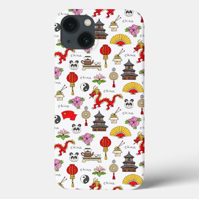 Funda De Case-Mate Para iPhone Patrón de símbolos de China (Reverso)
