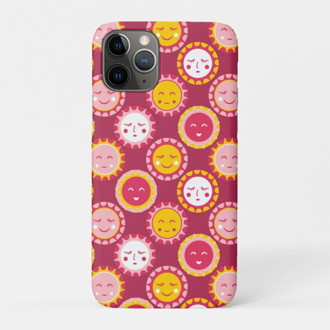 Funda De Case-Mate Para iPhone Patrón de sol feliz (Reverso)