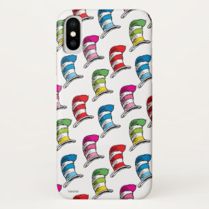 Funda Para iPhone X Patrón de Sombrero Colorido del Gato en el Sombrer