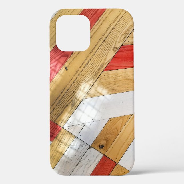 Funda De Case-Mate Para iPhone Patrón de suelo de madera geométrica (Reverso )