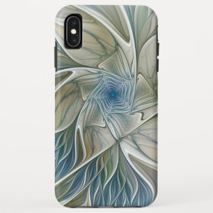 Funda Para iPhone XS Max Patrón de sueño floral abstracto azul caqui fracta