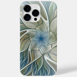 Funda Para iPhone 14 Pro Max De Case-Mate Patrón de sueño floral abstracto azul caqui fracta
