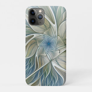 Funda Para iPhone 11 Pro Patrón de sueño floral abstracto azul caqui fracta
