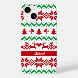 Funda Para iPhone 14 De Case-Mate Patrón de suéter de navidades