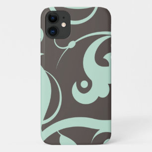 Funda Para iPhone 11 Patrón De Swirls, Patrón De Swirl, Verde, Gris