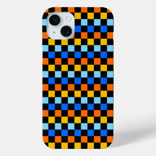 Funda Para iPhone 15 Mini Patrón de tablero de ajedrez de fuego y hielo