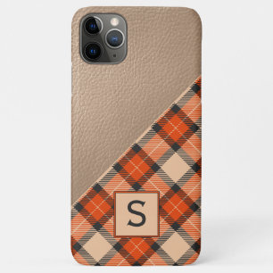 Funda Para iPhone 11 Pro Max Patrón de Tartán Naranja Marrón de Calabaza de Oto