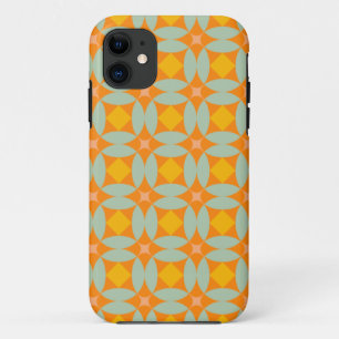 Funda Para iPhone 11 Patrón De Tejidos De Mid Century Mod Quilt Patrón 