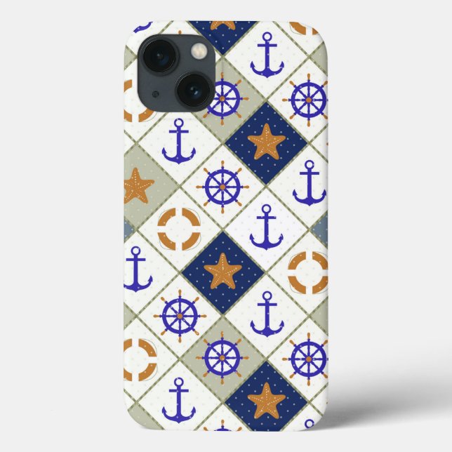 Funda De Case-Mate Para iPhone Patrón de tema marino 2 (Reverso)