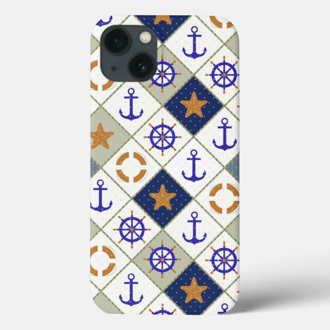 Funda De Case-Mate Para iPhone Patrón de tema marino 2 (Reverso)