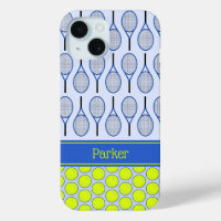Patrón de tenis nombre personalizado azul