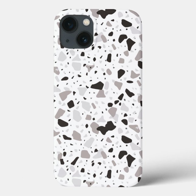 Funda De Case-Mate Para iPhone Patrón de Terrazzo Monocromático (Reverso)